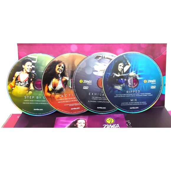 ZUMBA "Exhilarate" 5 DVD and Toning Stick Program Workout Set - Gently Used - Picture 2 of 9